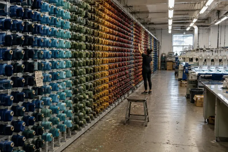 Embroidery thread spools for garment embroidery types
