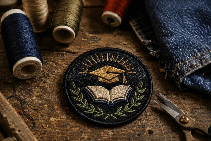 Custom graduation embroidered patch design