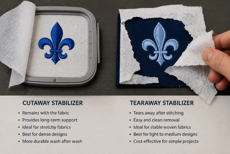 Cutaway vs tearaway stabilizer