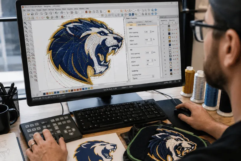 Embroidery digitizing software patch design
