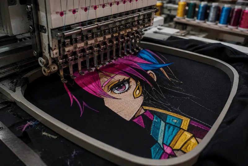 Anime character machine embroidery