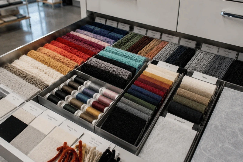 Chenille patch materials selection