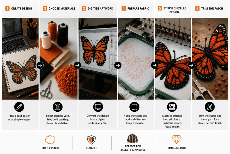 Step-by-step chenille patch making guide