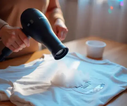 hair dryer to remove residue
