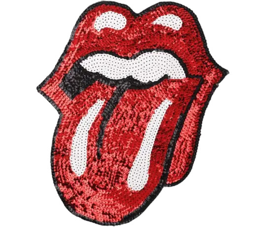 Custom tongue sequin embroidery patch design